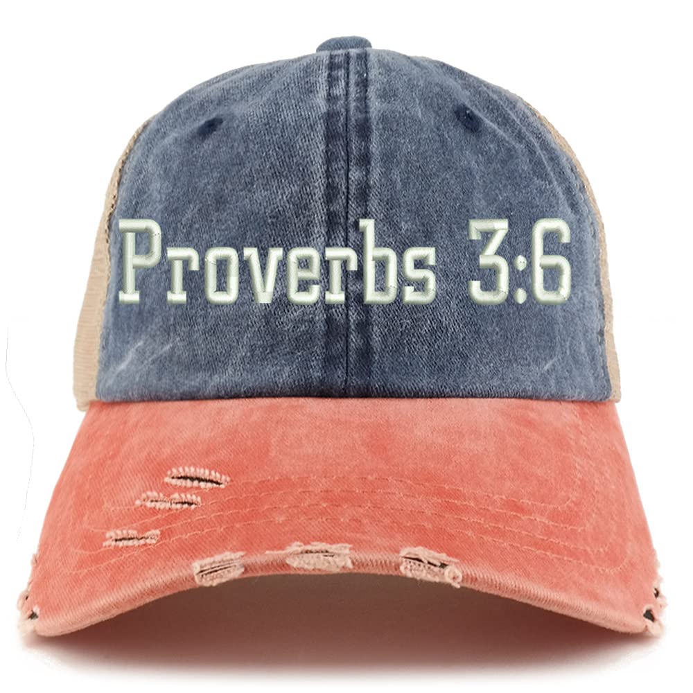 Trendy Apparel Shop Proverbs 3:6 Frayed Bill Trucker Mesh Back Cap