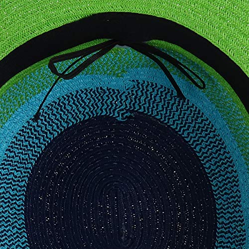 Trendy Apparel Shop UPF 50+ Colorful Mix Paper Poly Braid Wide Brim Sun Hat