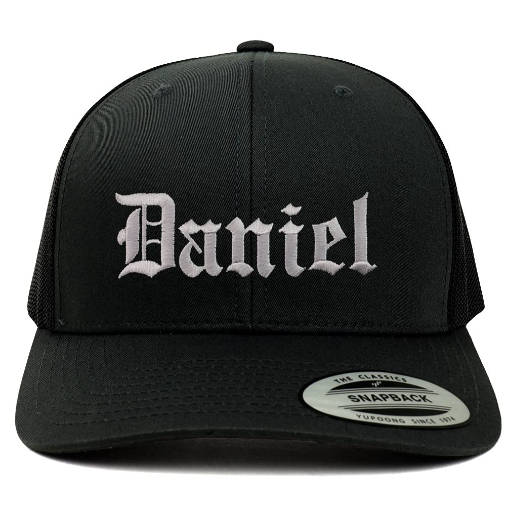 Trendy Apparel Shop Daniel Old English 6 Panel Trucker Mesh Cap