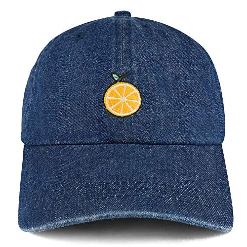 Trendy Apparel Shop Orange Patch Unstructured Denim Baseball Cap