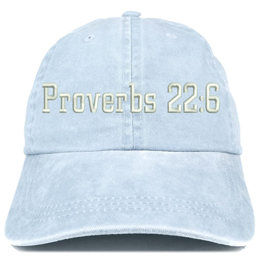 Trendy Apparel Shop Proverbs 22: 6 Washed Pigment Dyed Baseball Cap