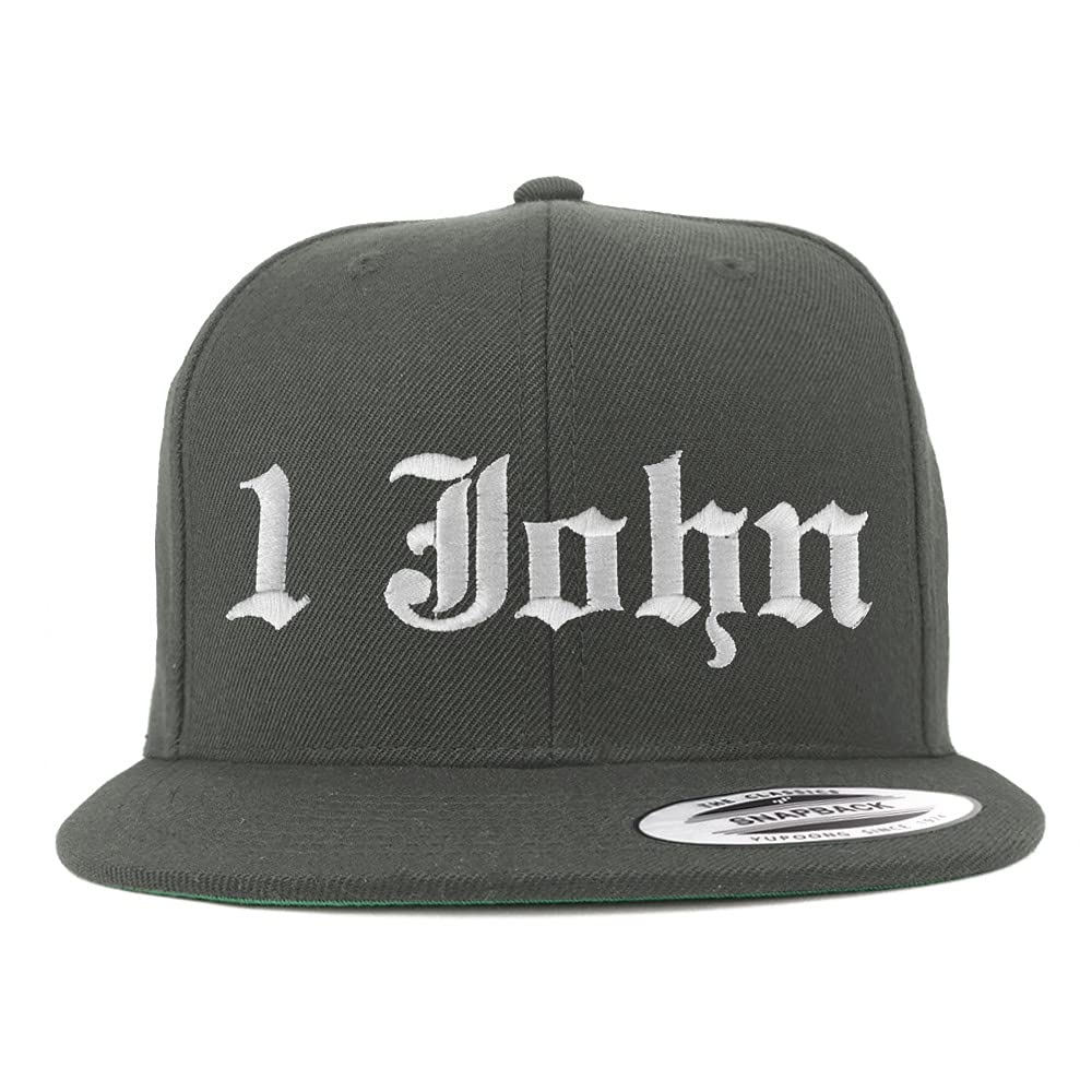 Trendy Apparel Shop 1 John Old English Embroidered Flatbill Snapback