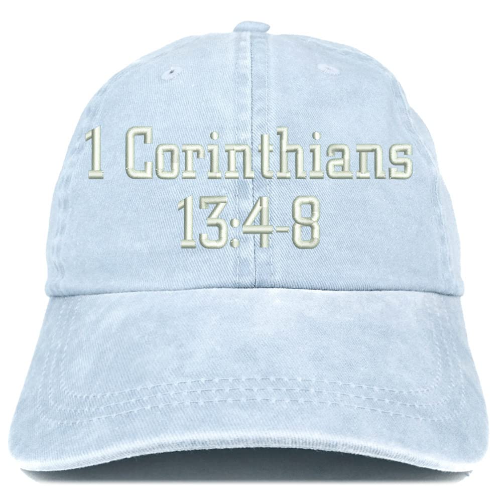 Trendy Apparel Shop 1 Corinthians 13:4-8 Washed Pigment Dyed Baseball Cap