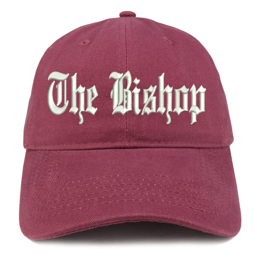 Trendy Apparel Shop The Bishop Old English Low Profile Soft Cotton Baseball Cap