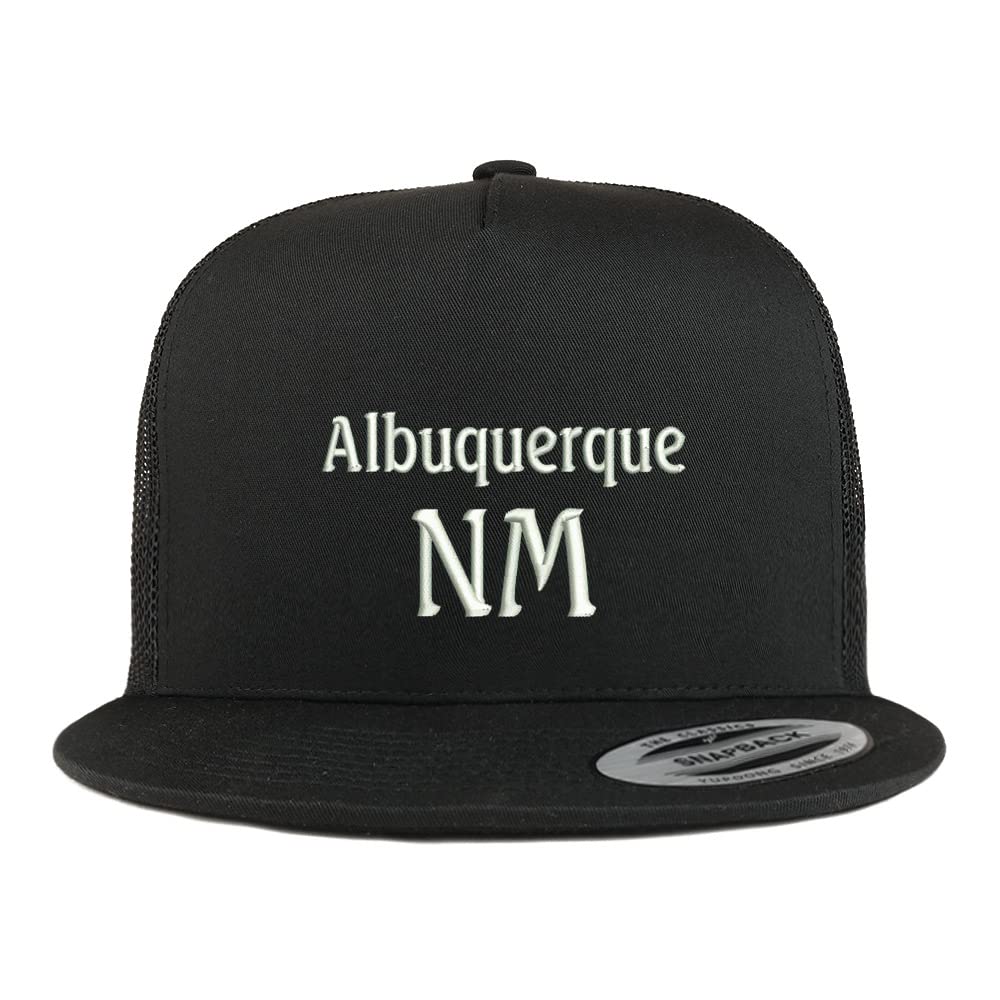 Trendy Apparel Shop Albuquerque NM Embroidered 5 Panel Flatbill Trucker Cap