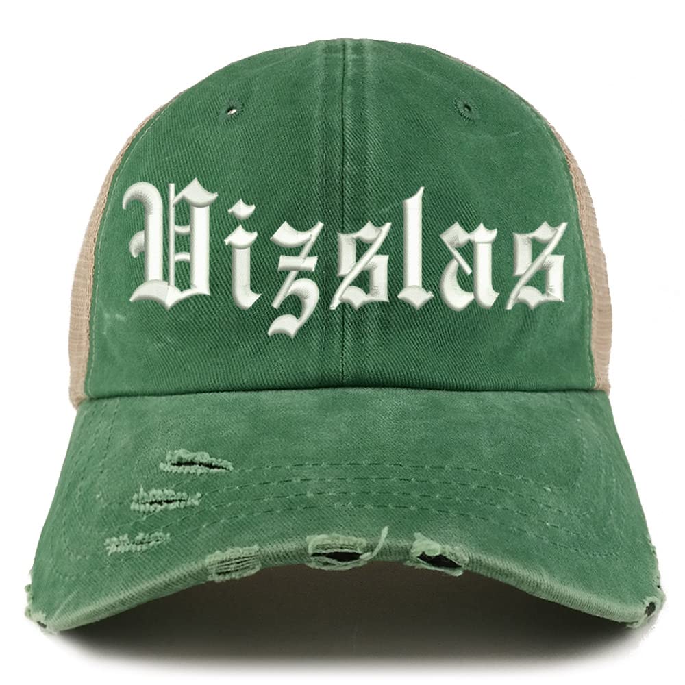 Trendy Apparel Shop Old English Vizslas Frayed Bill Trucker Mesh Back Cap