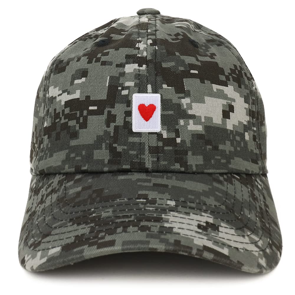 Trendy Apparel Shop Heart Playing Card Patch Low Profile Soft Cotton Baseball Cap