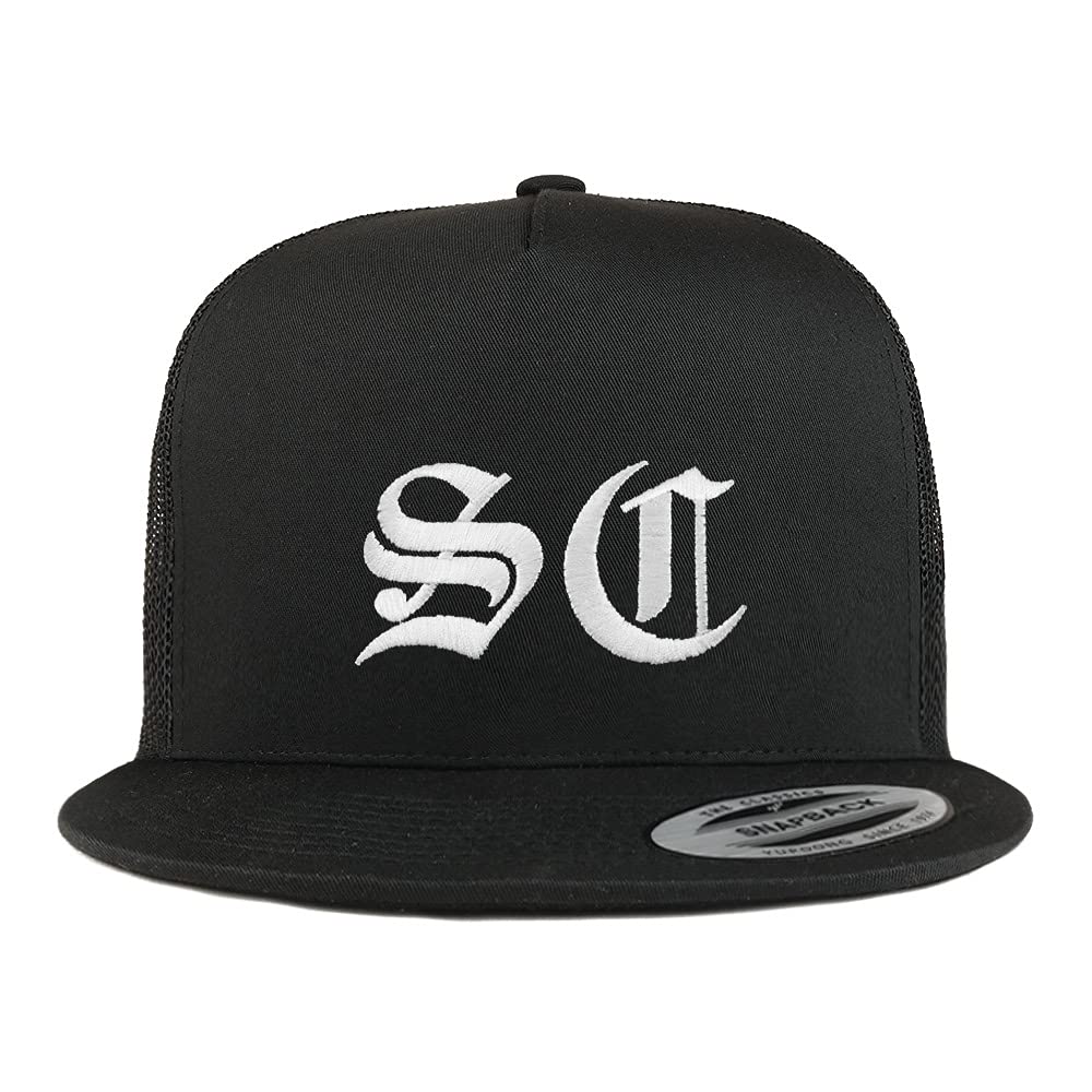 Trendy Apparel Shop South Carolina SC Old English 5 Panel Flatbill Trucker Cap