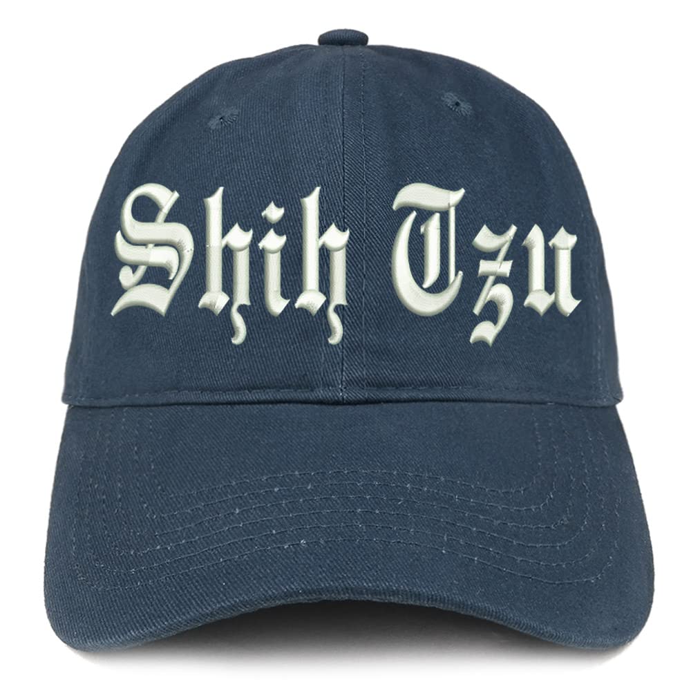 Trendy Apparel Shop Old English Shih Tzu Low Profile Soft Cotton Baseball Cap