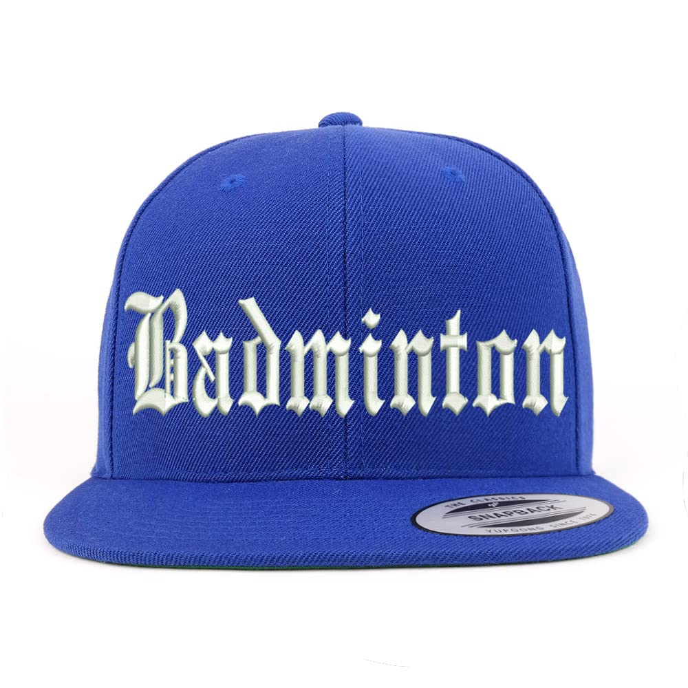 Trendy Apparel Shop Old English Badminton Embroidered Flatbill Snapback