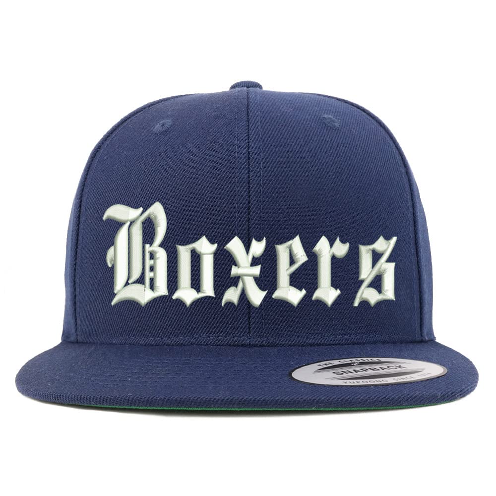Trendy Apparel Shop Old English Boxers Embroidered Flatbill Snapback