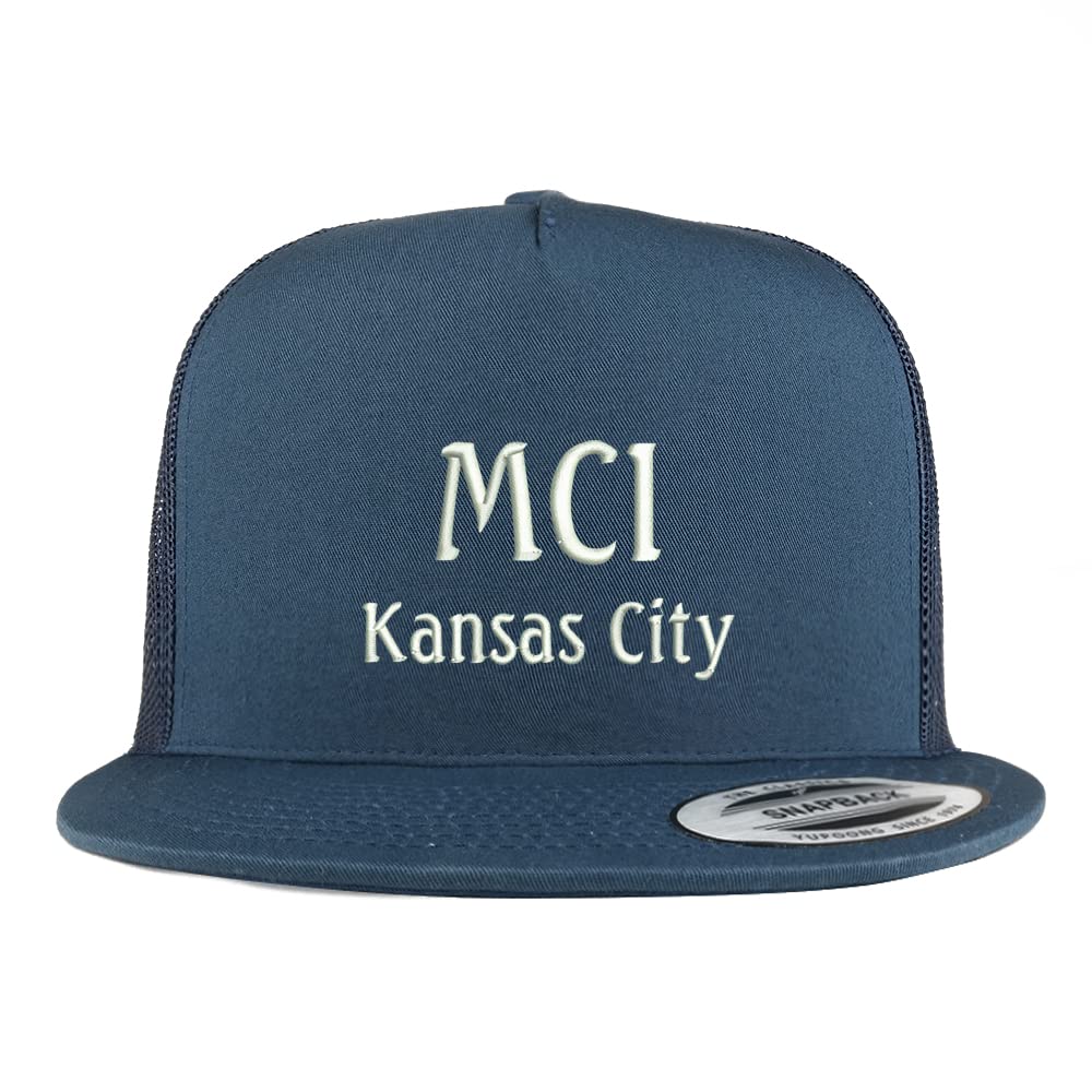 Trendy Apparel Shop MCL Kansas City Embroidered 5 Panel Flatbill Trucker Cap