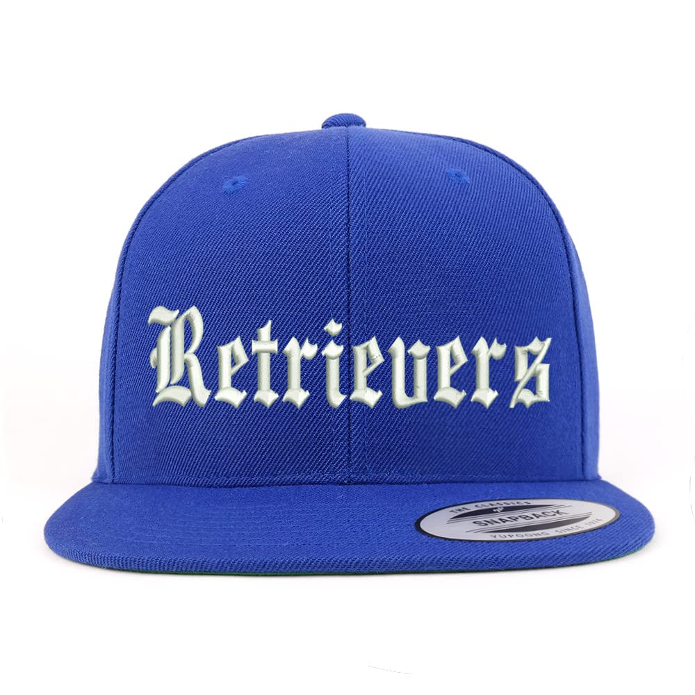 Trendy Apparel Shop Old English Retrivers Embroidered Flatbill Snapback