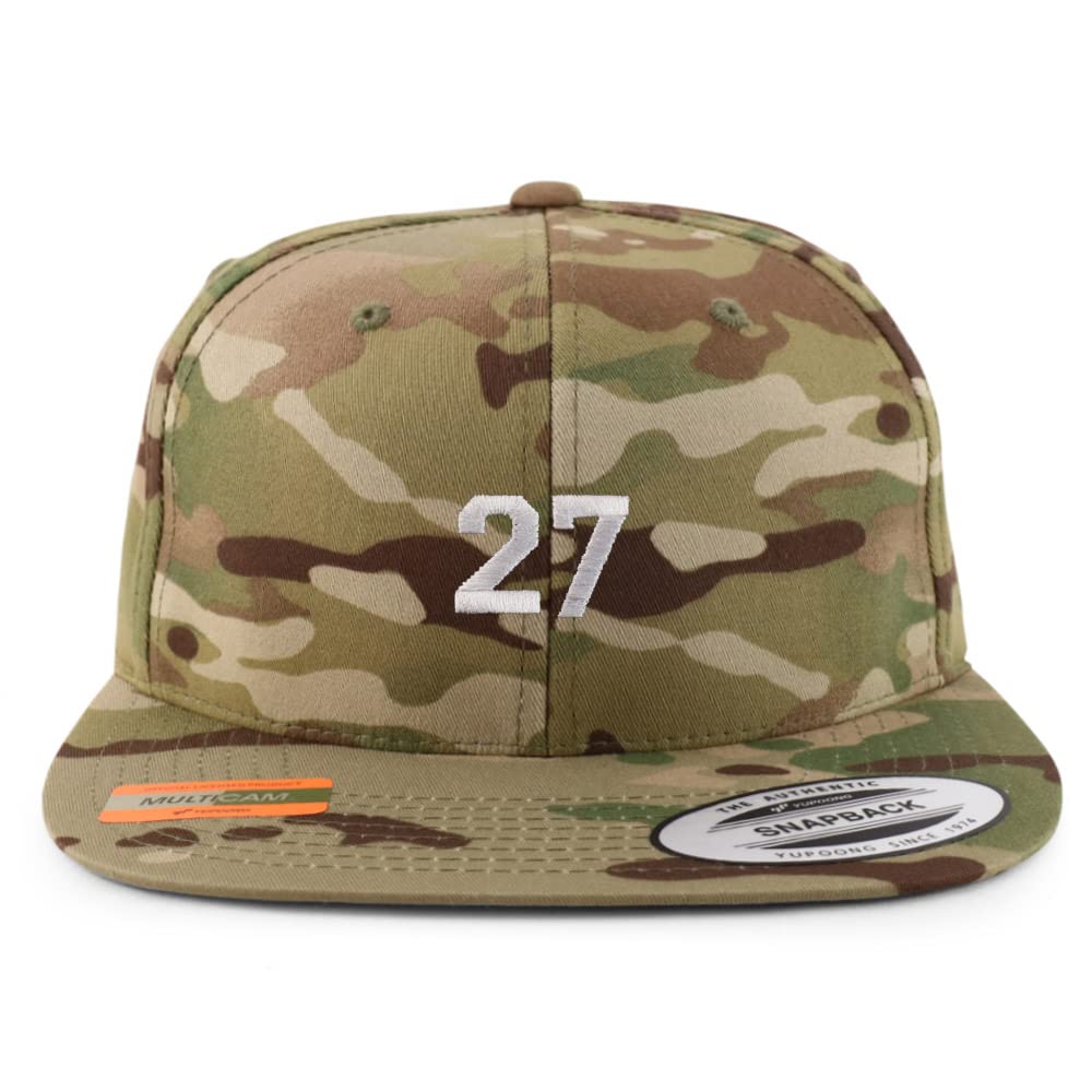 Trendy Apparel Shop Small Number 27 Embroidered Flatbill Snapback