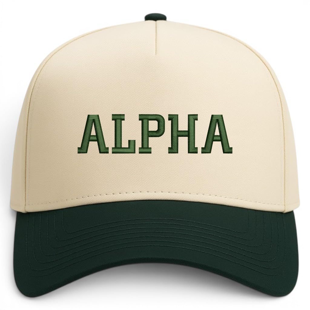 Trendy Apparel Shop Alpha Embroidered 5 Panel Two Tone Vintage Ball Cap