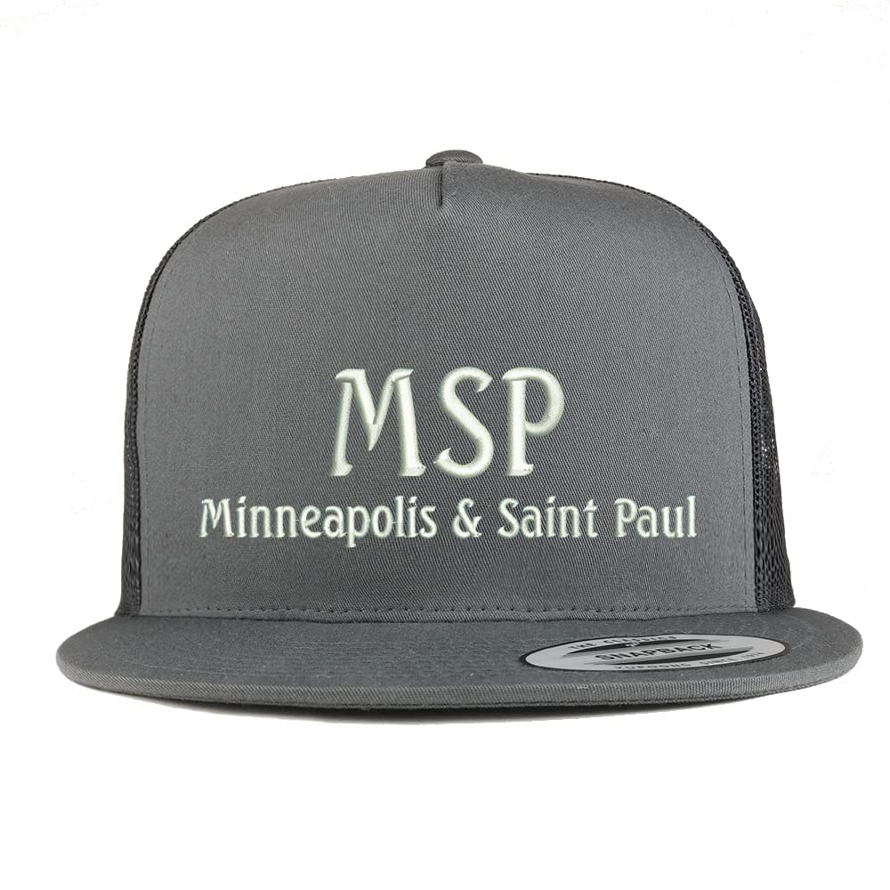 Trendy Apparel Shop MSP Minneapolis and Saint Paul Embroidered 5 Panel Flatbill Trucker Cap