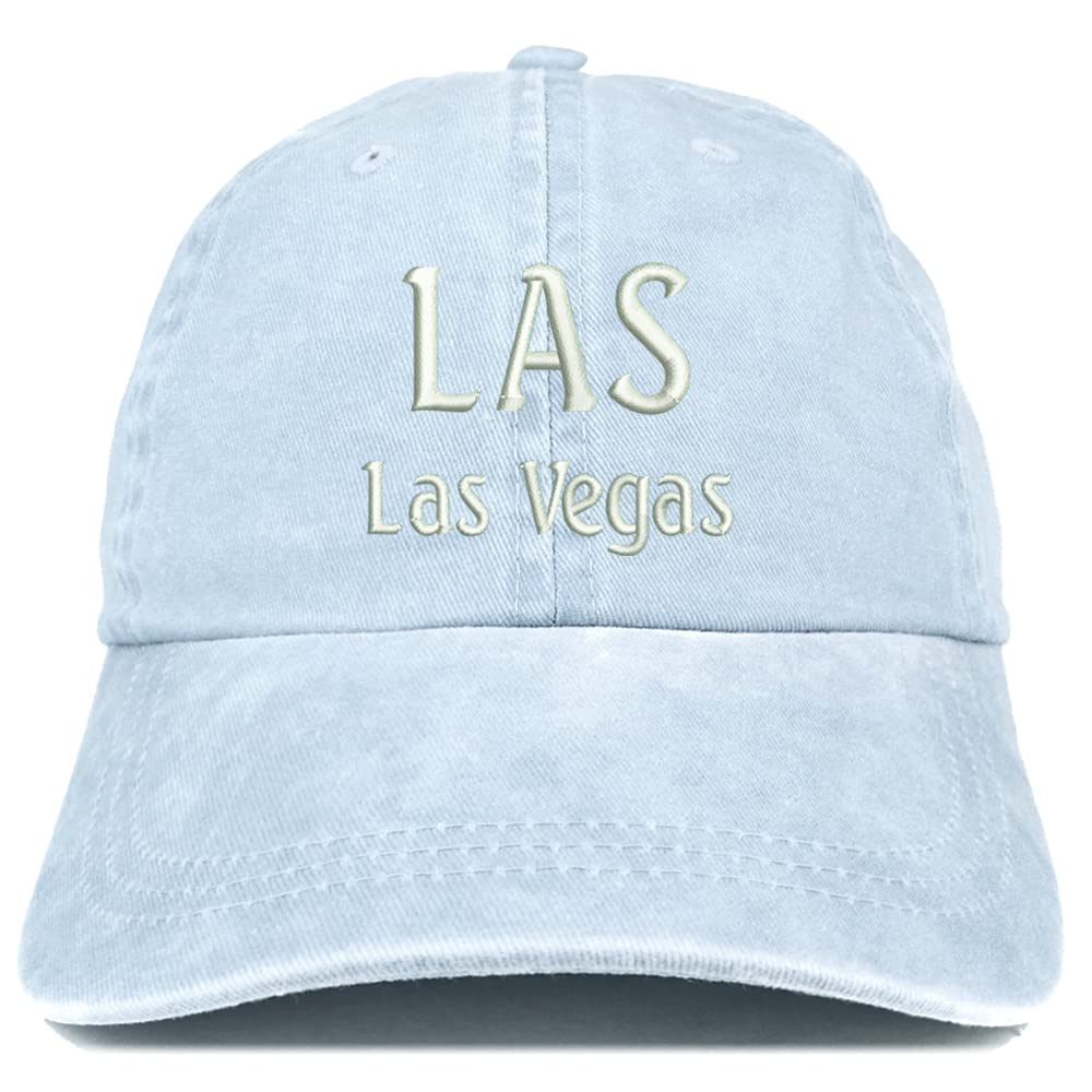 Trendy Apparel Shop LAS Las Vegas Embroidered Pigment Dyed Washed Baseball Cap