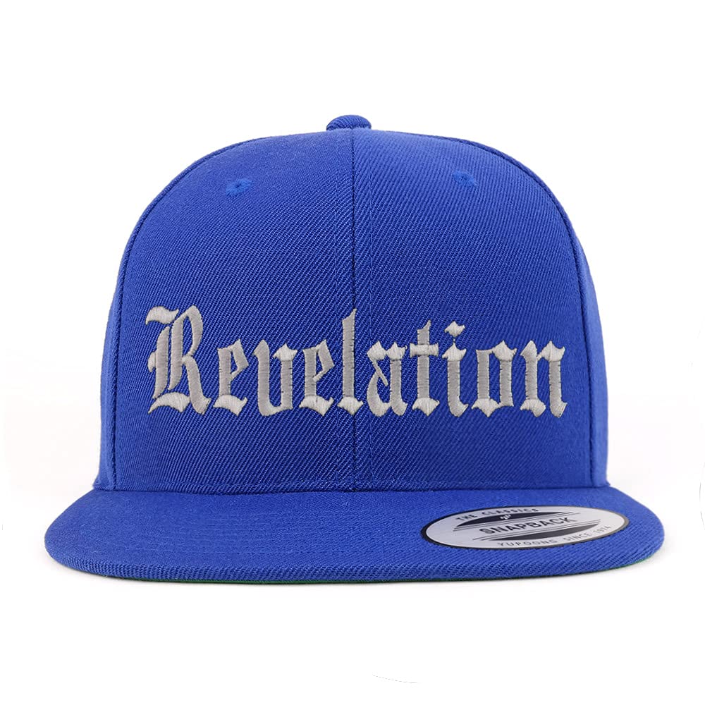Trendy Apparel Shop Revelations Old English Embroidered Flatbill Snapback
