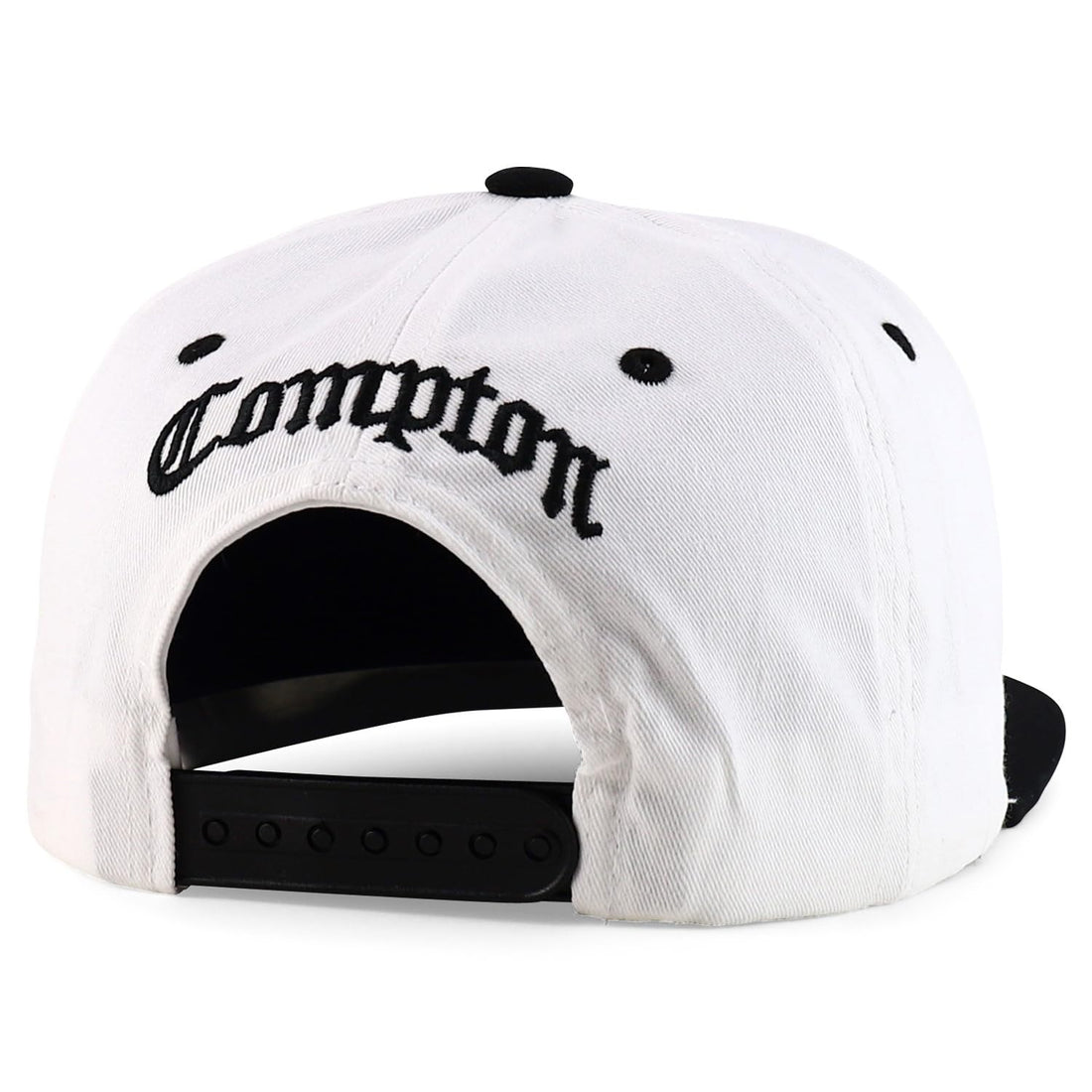 Trendy Apparel Shop 3D Compton Old English Font Embroidered Flat Bill Snapback Cap