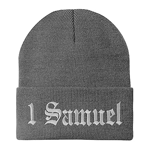 Trendy Apparel Shop 1 Samuel Old English Embroidered Long Cuff Beanie