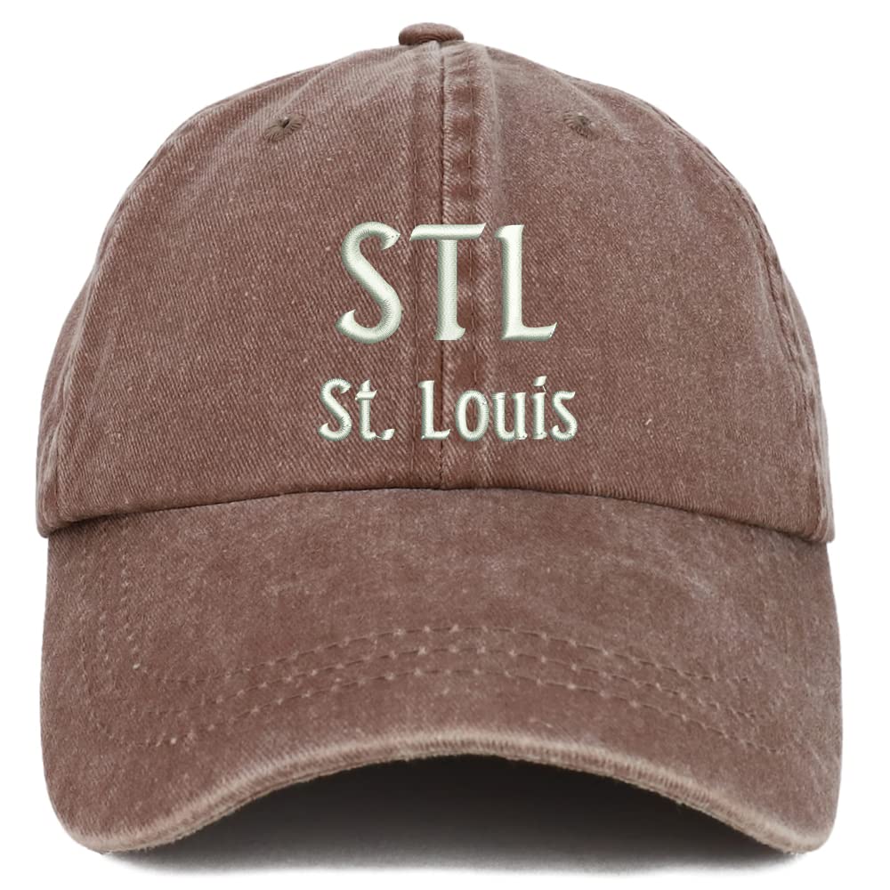 Trendy Apparel Shop STL St. Louis Embroidered Pigment Dyed Washed Baseball Cap