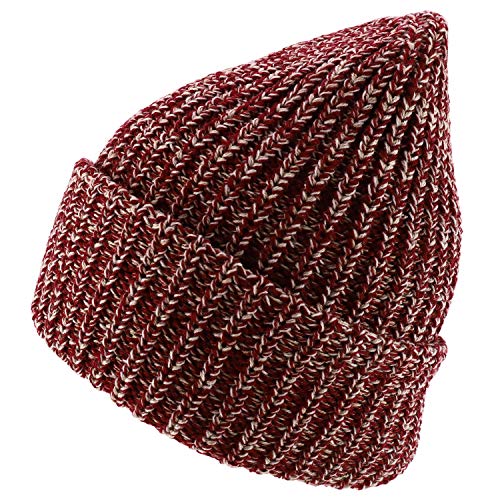 Trendy Apparel Shop Long Cuffed Plain Thick Ribbed Chunky Knit Winter Beanie Hat