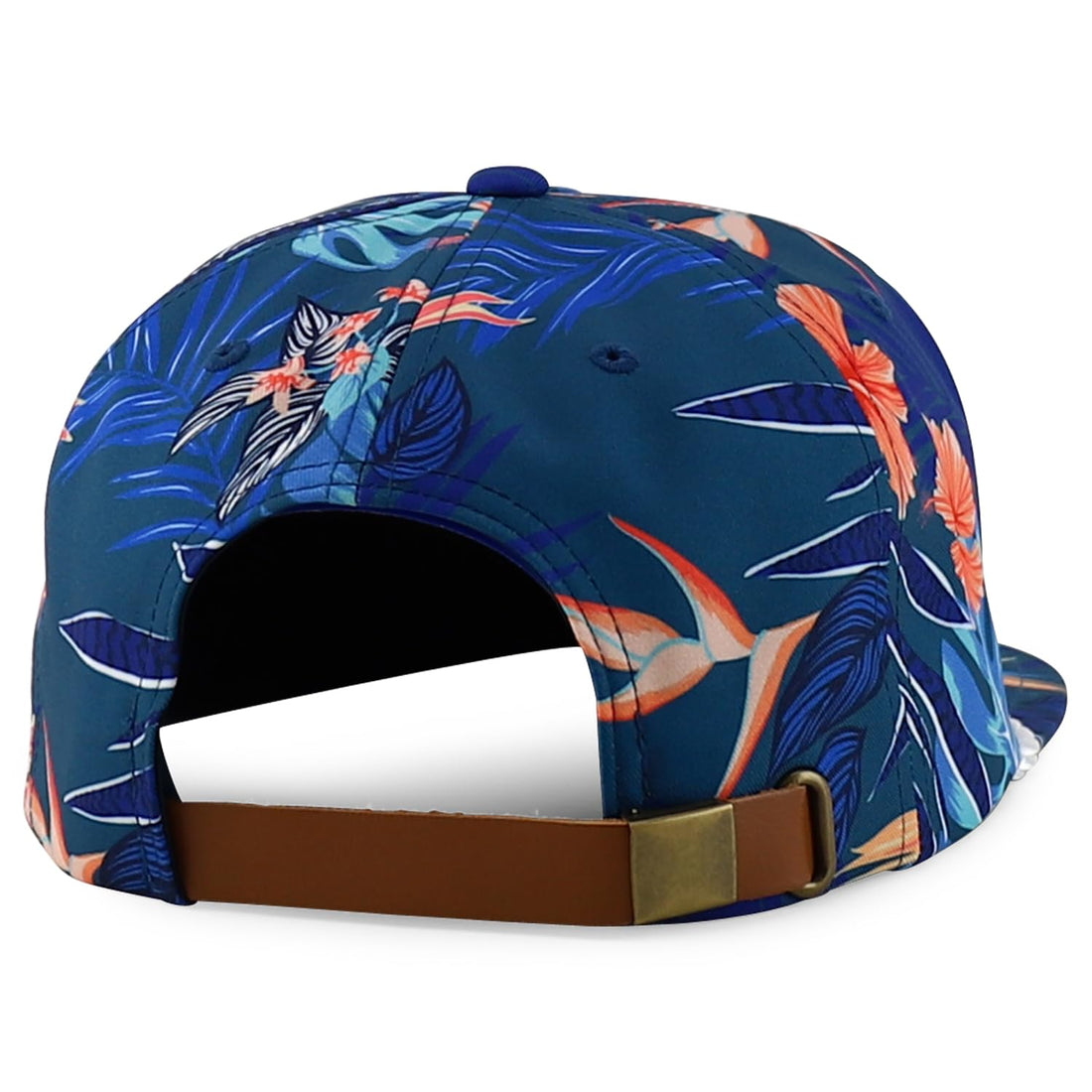 Trendy Apparel Shop Floral Print Unstructured 5 Panel Flatbill Rope Baseball Cap