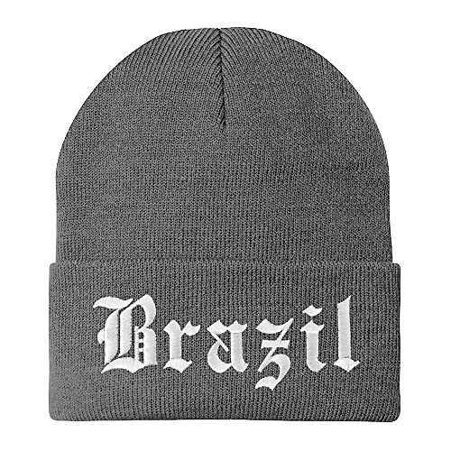Trendy Apparel Shop Brazil Old English Embroidered Long Cuff Beanie