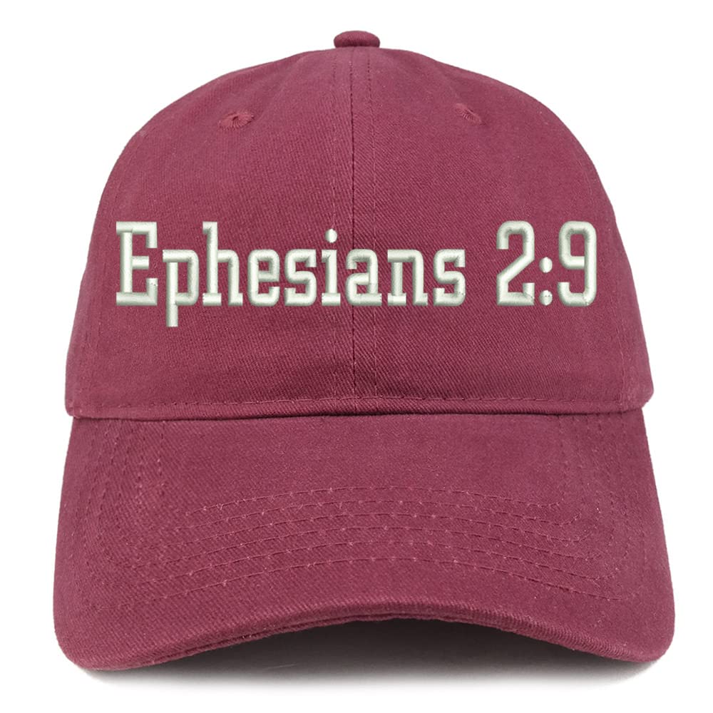 Trendy Apparel Shop Ephesians 2:9 Low Profile Soft Cotton Baseball Cap