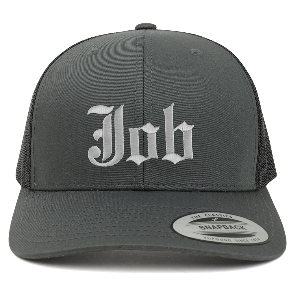 Trendy Apparel Shop Job Old English 6 Panel Trucker Mesh Cap