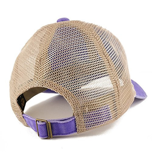 Trendy Apparel Shop Number 7 Patch Frayed Bill Trucker Mesh Back Cap