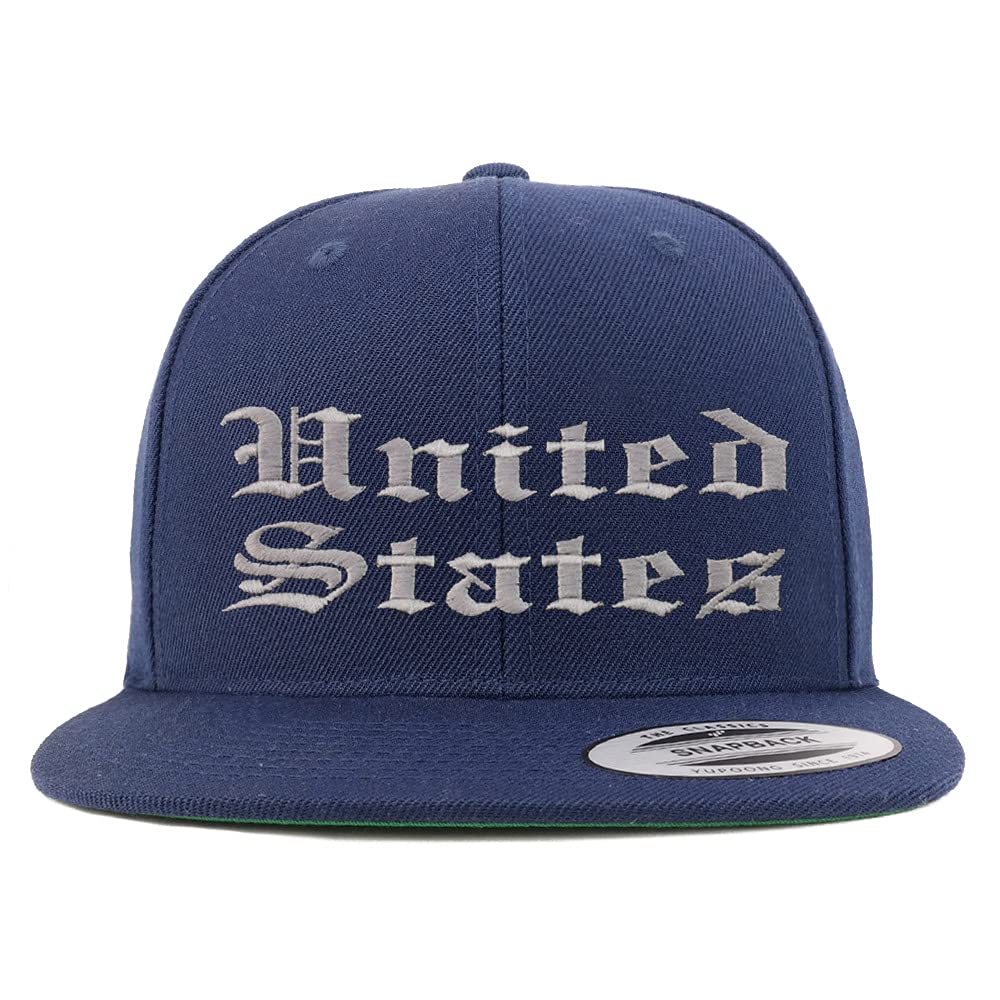 Trendy Apparel Shop United States Old English Embroidered Flatbill Snapback