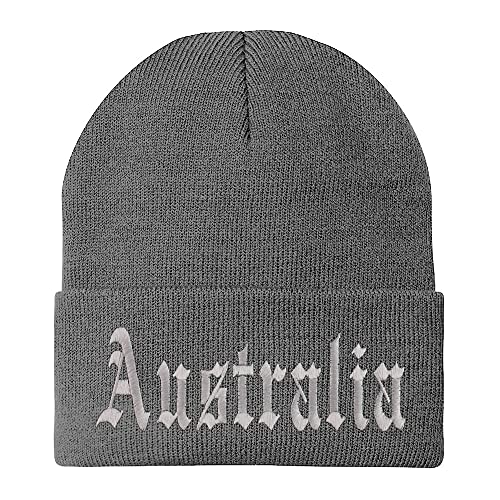 Trendy Apparel Shop Australia Old English Embroidered Long Cuff Beanie