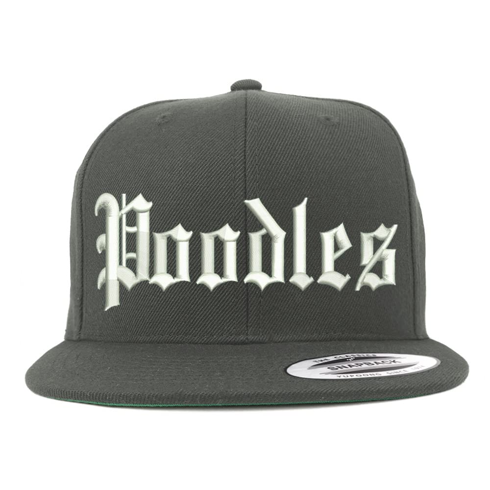 Trendy Apparel Shop Old English Poodles Embroidered Flatbill Snapback