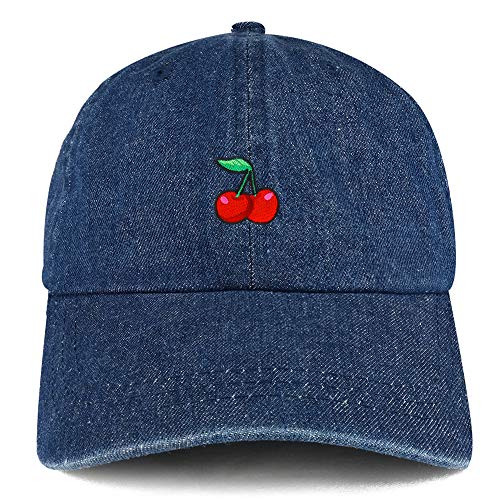 Trendy Apparel Shop Cherry Patch Unstructured Denim Baseball Cap