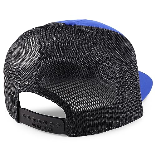 Trendy Apparel Shop Structured High Profile 7 Panel Flat Bill Mesh Back Snapback Cap