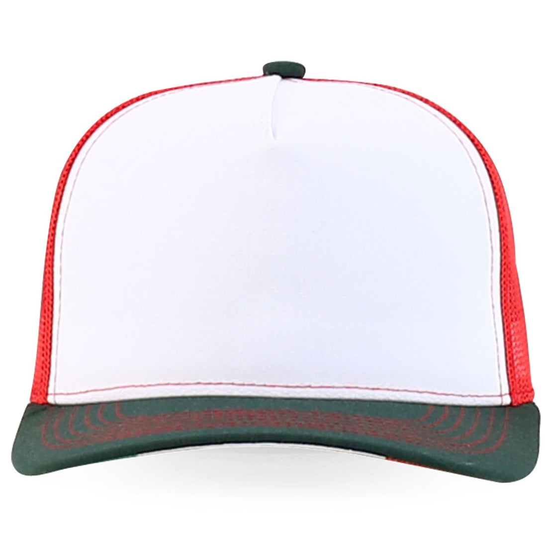 Trendy Apparel Shop 5 Panel Structured Trucker Cap with Mexico Flag Design Undervisor