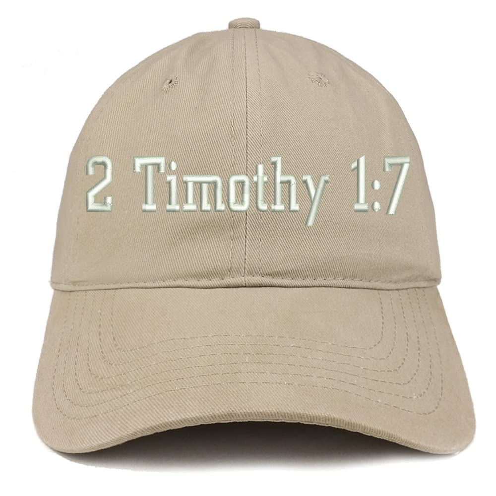 Trendy Apparel Shop 2 Timothy 1: 7 Low Profile Soft Cotton Baseball Cap