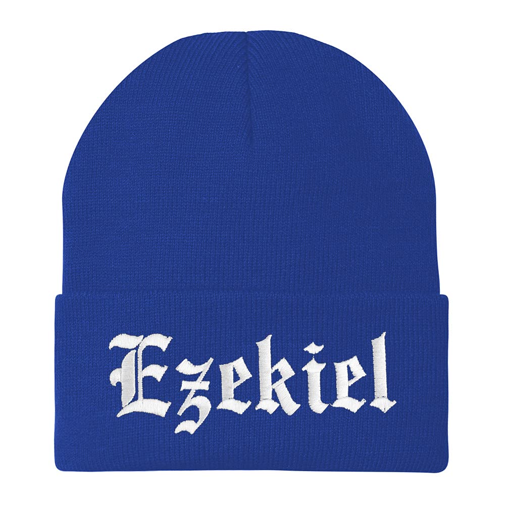 Trendy Apparel Shop Ezekiel Old English Embroidered Long Cuff Beanie