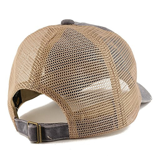 Trendy Apparel Shop Bandage Embroidered Patch Frayed Bill Trucker Mesh Back Cap