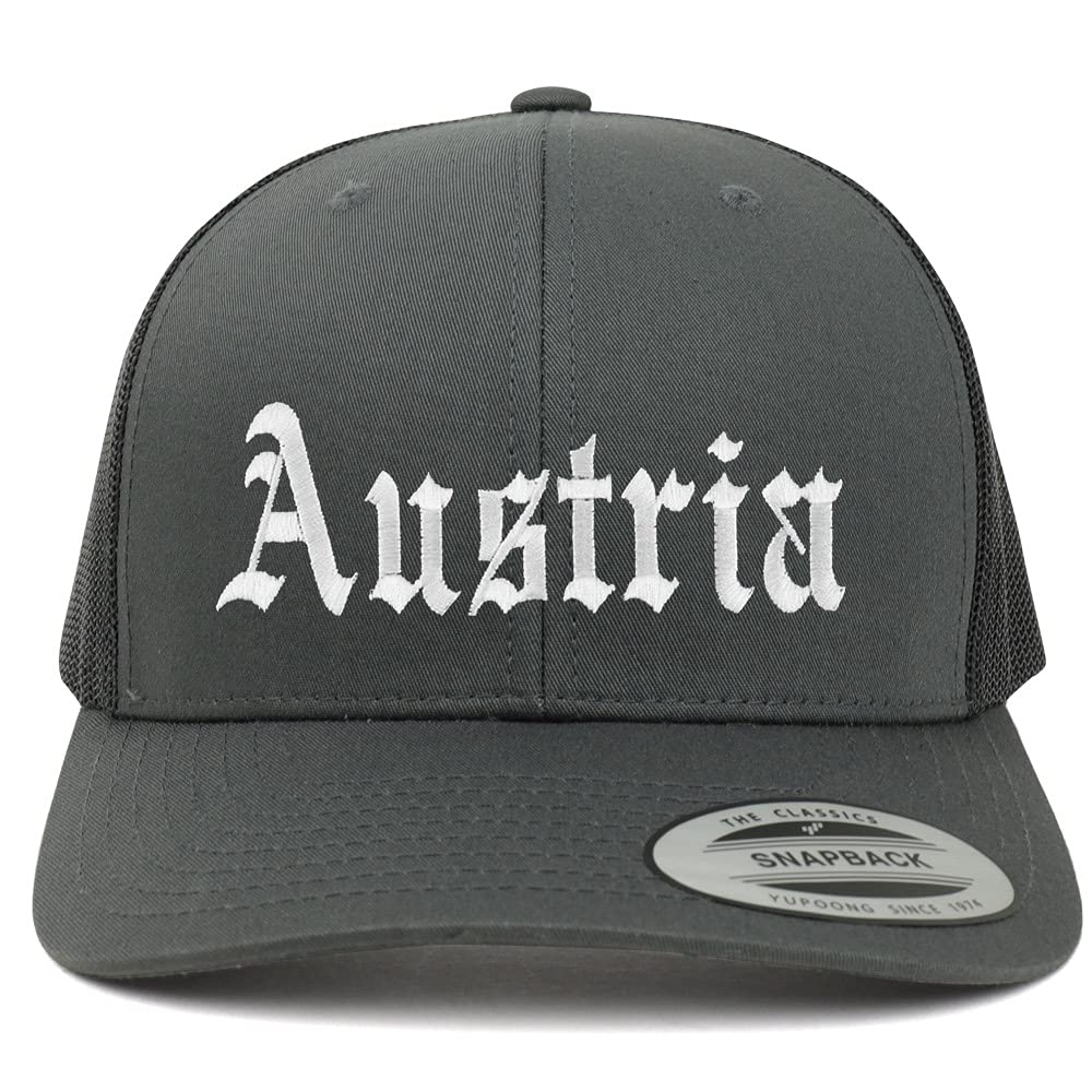 Trendy Apparel Shop Austria Old English 6 Panel Trucker Mesh Cap