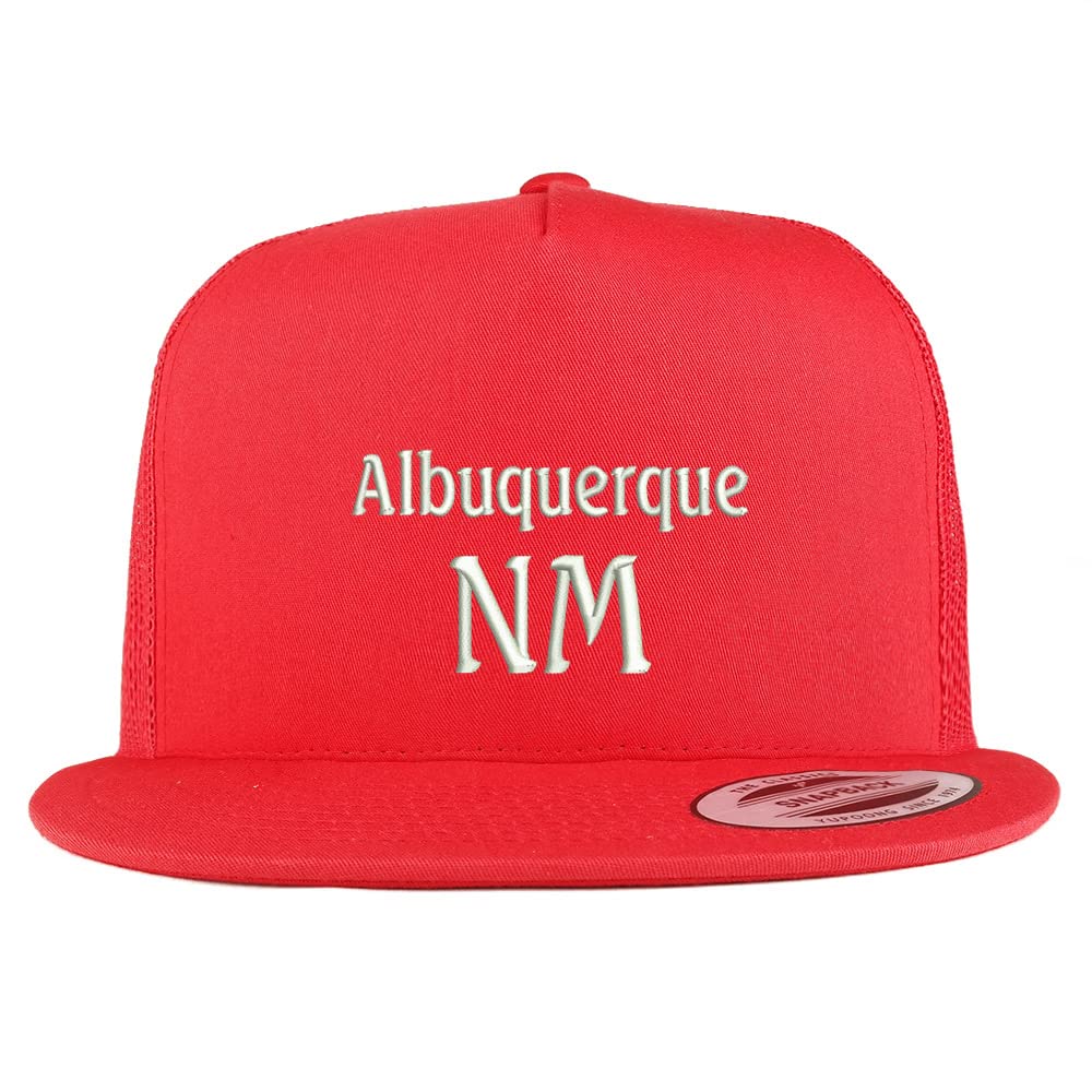 Trendy Apparel Shop Albuquerque NM Embroidered 5 Panel Flatbill Trucker Cap