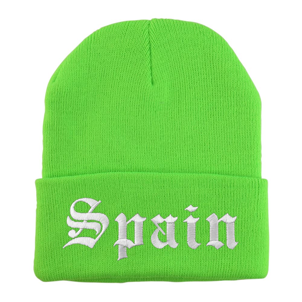 Trendy Apparel Shop Spain Old English Embroidered Long Cuff Beanie