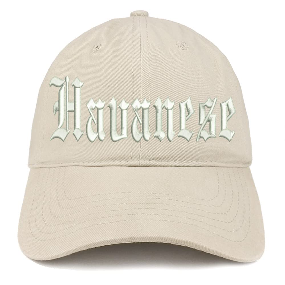 Trendy Apparel Shop Old English Havanese Low Profile Soft Cotton Baseball Cap