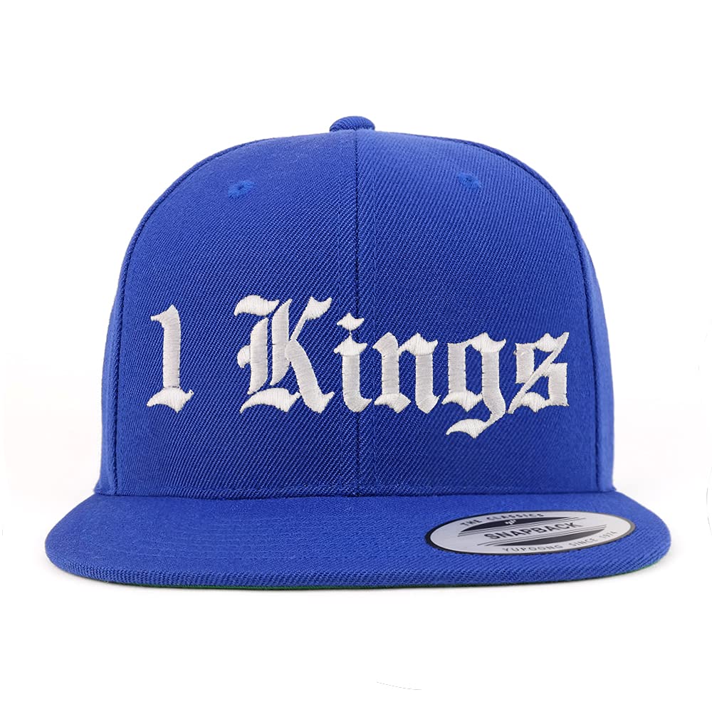 Trendy Apparel Shop 1 Kings Old English Embroidered Flatbill Snapback
