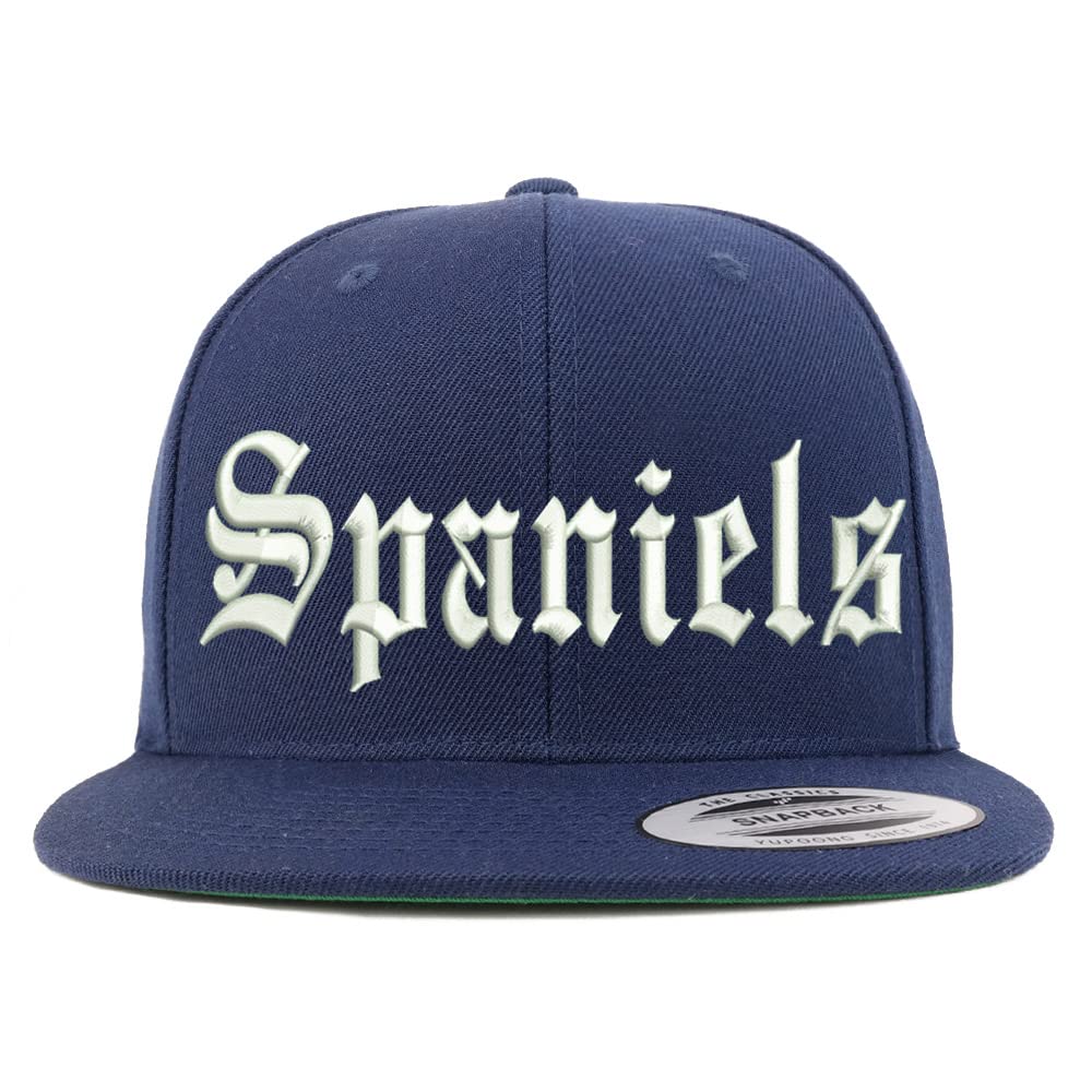 Trendy Apparel Shop Old English Spaniels Embroidered Flatbill Snapback