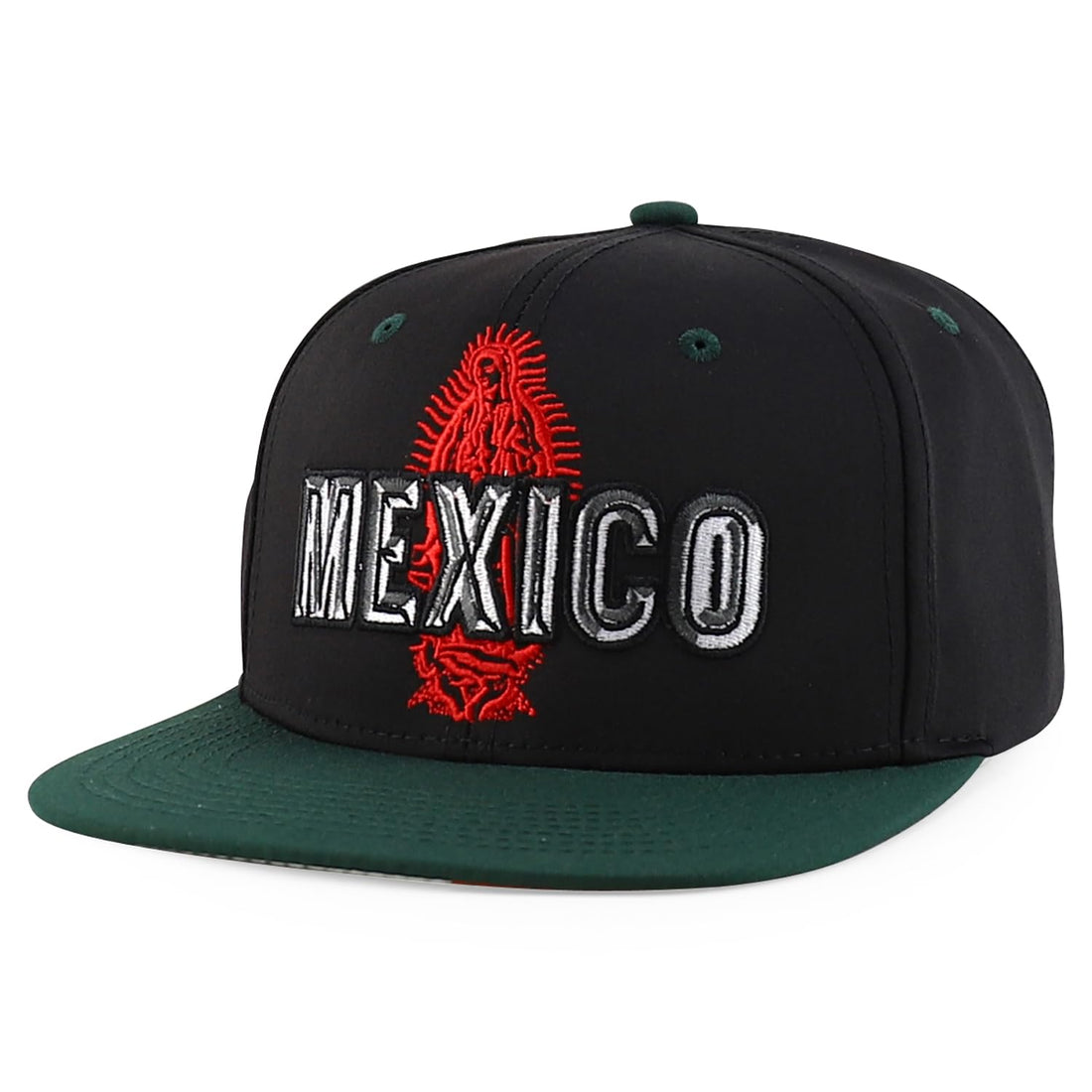 Trendy Apparel Shop Mexico Guadalupe Embroidered Flat Bill Snapback Cap