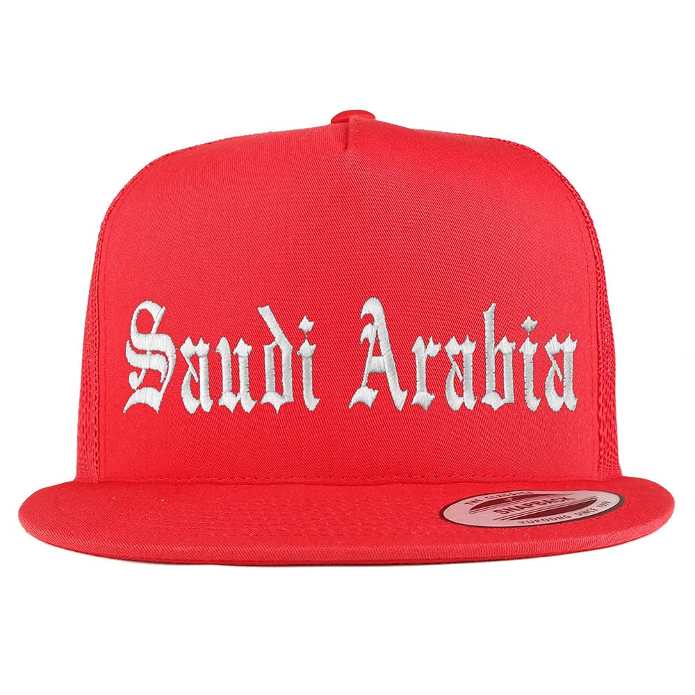 Trendy Apparel Shop Saudi Arabia Old English 5 Panel Flatbill Trucker Cap