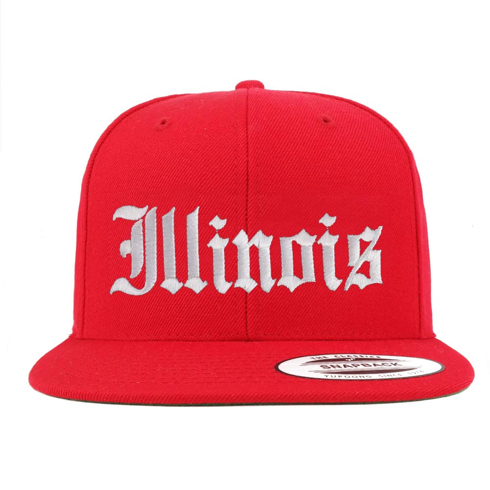 Trendy Apparel Shop Illinois State Old English Embroidered Flatbill Snapback