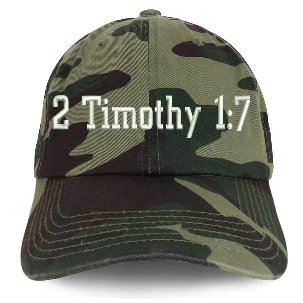Trendy Apparel Shop 2 Timothy 1: 7 Low Profile Soft Cotton Baseball Cap